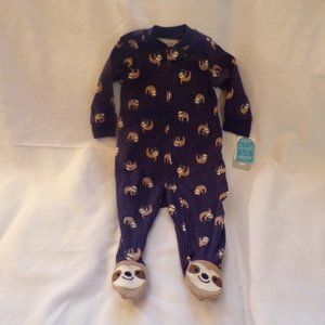 Carter's 6 mo Sleeper, Baby Boy Sloth Sleep Outfit, Footed Baby Boy Sleeper